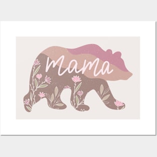 Mama Bear Floral Posters and Art